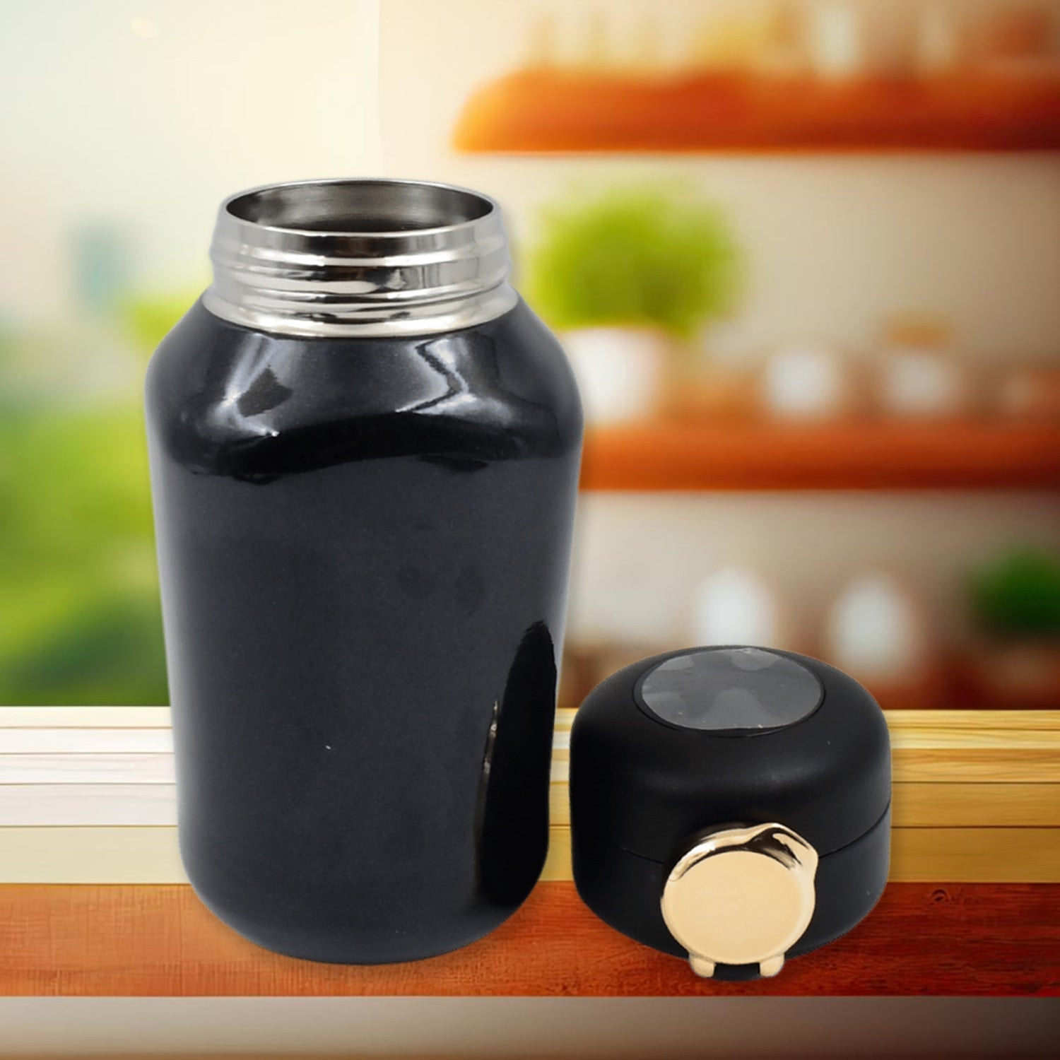 Thermos Steel Bottle, Push Button | Fashion Cup Temperature Display Bottle (420 ML) Thermos Steel Bottle, Push Button | Fashion Cup Temperature Display Bottle (420 ML)